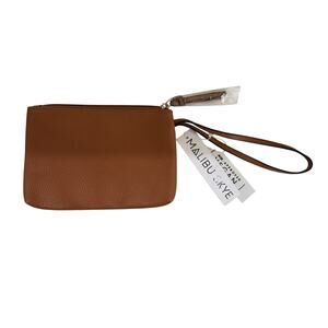 NWT Malibu Skye Vegan Leather Wristlet Purse Brown GIftable Festival Boho